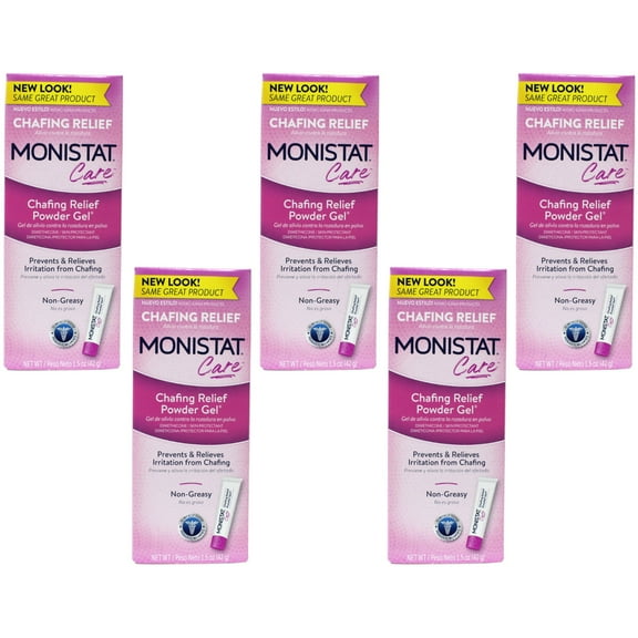 5 Pack Monistat Soothing Care Chafing Relief Powder-Gel, 1.5-Ounce Tube