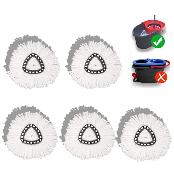 O-Cedar EasyWring Spin Mop Replacement Head, Microfiber Refill, 1 Count, Machine Washable 4 Pack