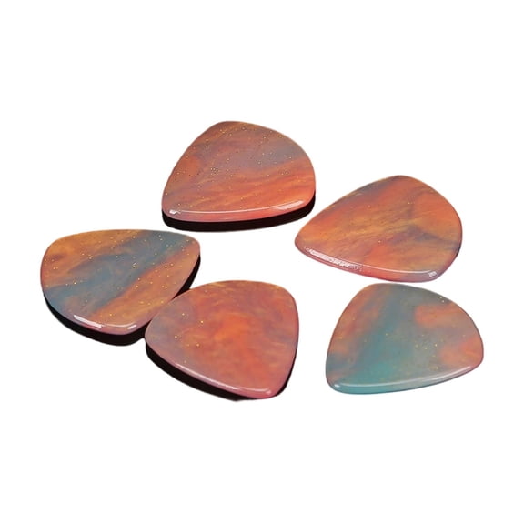5 Pack Multifunctional Glittering Guitar Picks Offering Flexible Nonslip Resin Texture Suitable for Professional Playing