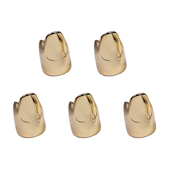 5 Pack Multifuntional Nails Rings Easy to Wear Manicure Jewelry Finger Tip Rings Perfect for Theme Parties and Nightclubs