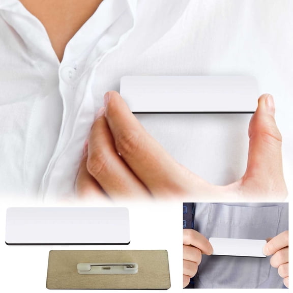 5 Pack Name Tags With Pins 1 X 3 Inch Blank Name Tags ID Badge Name Tags For Office Workers Students Employees Customised for Families Gifts