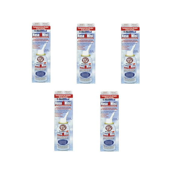 5 Pack - Nasamist Saline Spray Isotonic 75 ml Each