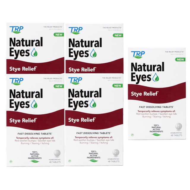5 Pack Natural Eyes, Stye Relief Tablets, Temporarily Relieves