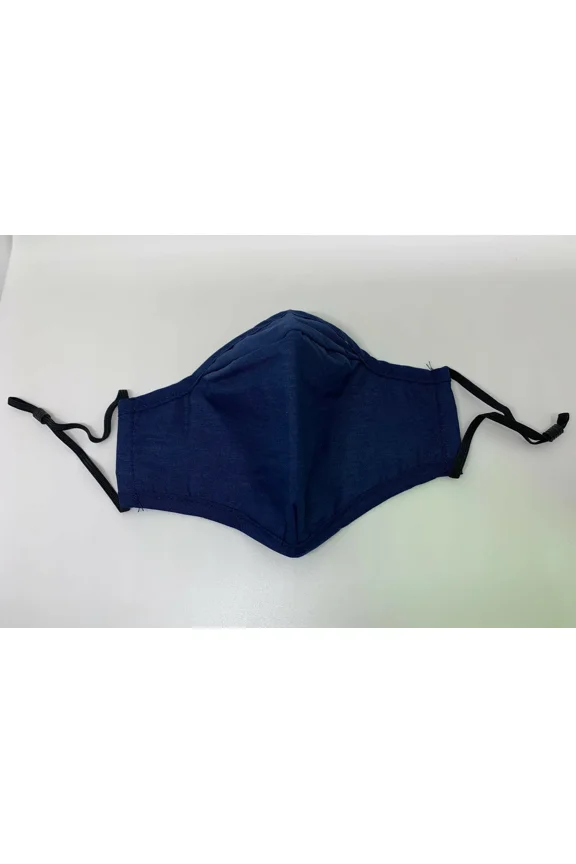 5 Pack Navy Blue Face Masks 3 Layers Reusable Washable Cloth Adjustable Strap