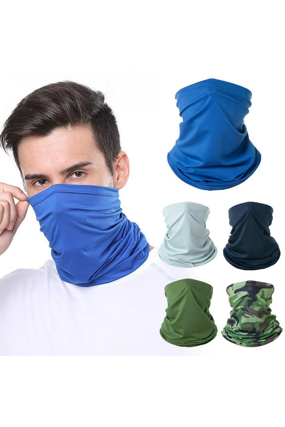 5 Pack Neck Gaiter Bandana Face Mask: Cooling Mask Face Cover Neck Scarf