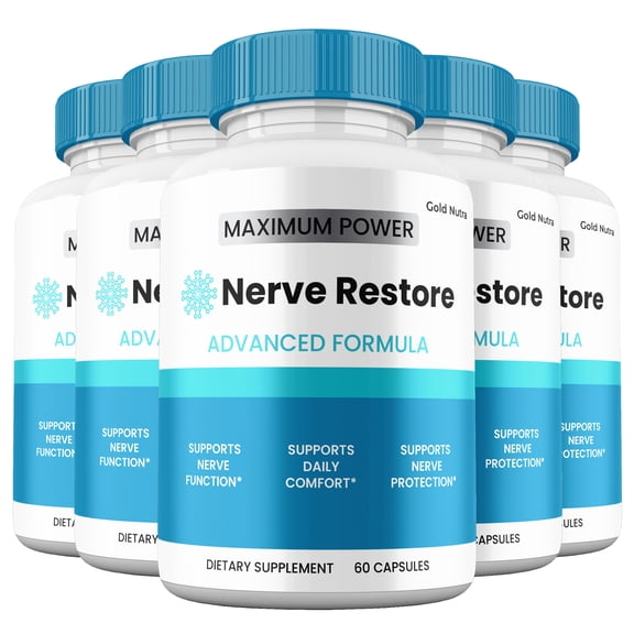 (5 Pack) Nerve Restore Capsules, Nerve Restore Supplement for Nerve Health, Advanced Maximum Strength Pills Cognitive and Brain