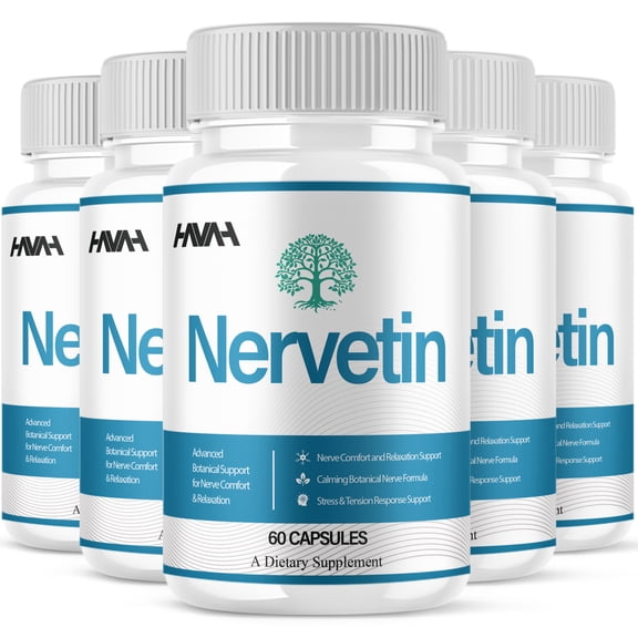 (5 Pack) Nervetin Advanced Supplement, Nervetin Daily Wellness (300 Capsules)