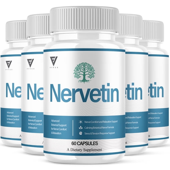 (5 Pack) Nervetin Nootropic Supplement, Nervetin Maximum Strength (300 Capsules)