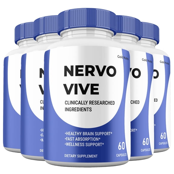 (5 Pack) Nervo Vive Capsules, Nervo Vive Supplement for Nerve Health, Advanced Maximum Strength Pills Cognitive and Brain, Premium Formula All Natural