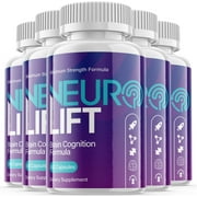5 Pack Neuro Lift - Nootropic Memory Booster Dietary Supplement for Focus, Memory, Clarity, Energy - Advanced Cognitive Formula for Maximum Strength - 300 Capsules