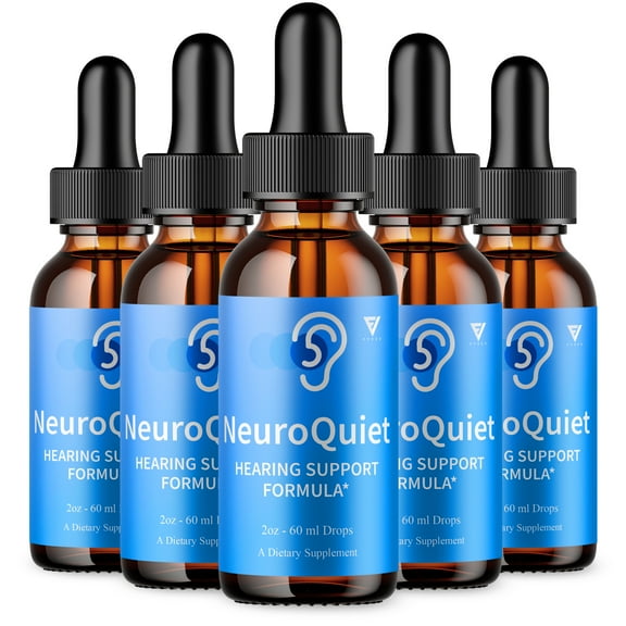 (5 Pack) Neuro Quiet Advanced Hearing Support Drops, NeuroQuiet Maximum Strength Ear Health Supplement (10oz)