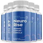 5 Pack Neuro Rise - Dietary Supplement for Hearing - Tinnitus Support for Healthy Middle and Inner Ear Structures, Including Cilia, Nerves and Blood Supply - 300 Capsules