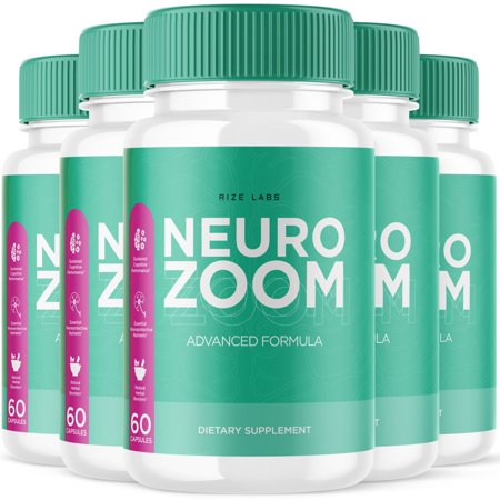 (5 Pack) Neuro Zoom - Brain Boost Supplement, Organic Memory Supporting Formula, Neuro Zoom to Reduce the Negative Effects of Brain Fog, NeuroZoom Reviews (300 Capsules)