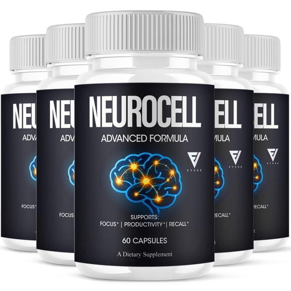 (5 Pack) NeuroCell Focus Supplement, Neuro Cell Brain Support (300 Capsules)