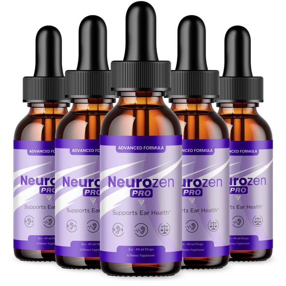 (5 Pack) Neurozen Pro Drops, Neuro Zen Max Strength Tinnitus Supplement (10oz)