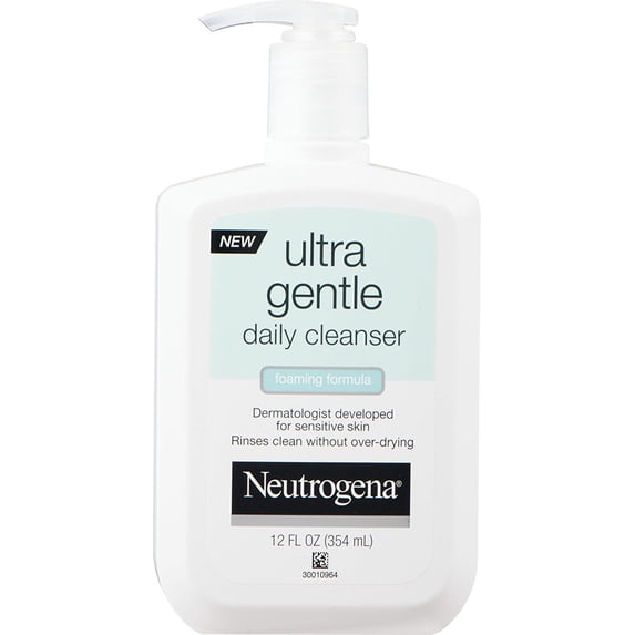 5 Pack Neutrogena Ultra Gentle Daily Cleanser Foaming Formula 12 Ounce