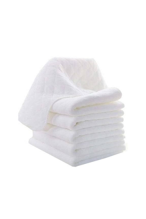 5 Pack New 2025 Infant White Baby Cloth Diaper Washable Nappy, 100% Cotton Reusable Diapers 12.6x4.7 Inches
