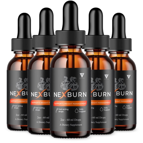 (5 Pack) Nexburn Wellness Drops, Nex Burn Weight Support Supplement (10oz)