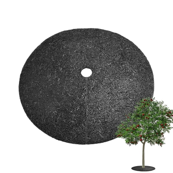 5 Pack Non Woven Tree Rings, 36 Inch Round Base Barrier Fabric Cover, Degradable & Reusable Tree Mulch Rings for Landscaping Control Root Protection(36in)