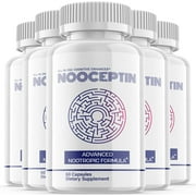5 Pack Nooceptin - Nootropic Memory Booster Dietary Supplement for Focus, Memory, Clarity, Energy - Advanced Cognitive Formula for Maximum Strength - 300 Capsules