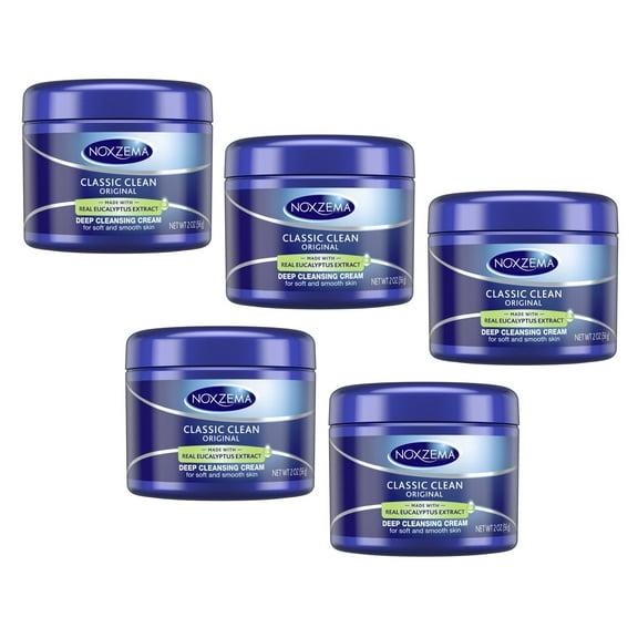 5 Pack Noxzema Classic Clean Original Deep Cleansing Creams, Travel Size, 2oz Each