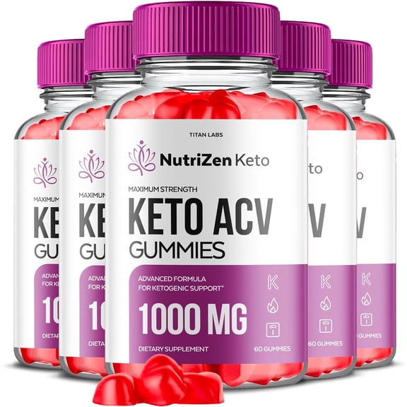 (5 Pack) NutriZen Keto ACV Gummies - Apple Cider Vinegar Supplement for Weight Loss - Energy & Focus Boosting Dietary Supplements for Weight Management & Metabolism - Fat Burn - 300 Gummies