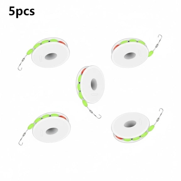 5-Pack Nylon Fishing Line Set with 7-Star Float Rig, Single and Double Hooks for Small Fish Bottom and Suspended Fishing, Green(Single hook-2.7 m)