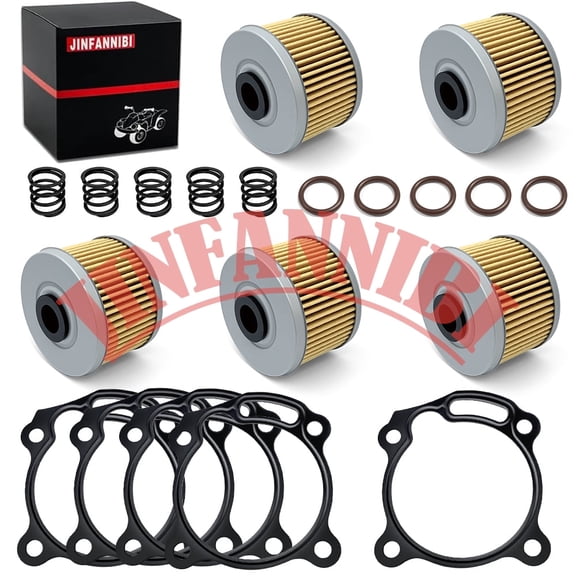 5-Pack Oil Filter & O-Ring Gasket Kit for Honda CBR300R/CRF300L/Rebel 300 | Replaces OEM 15410-KYJ-902 (2011-2025)