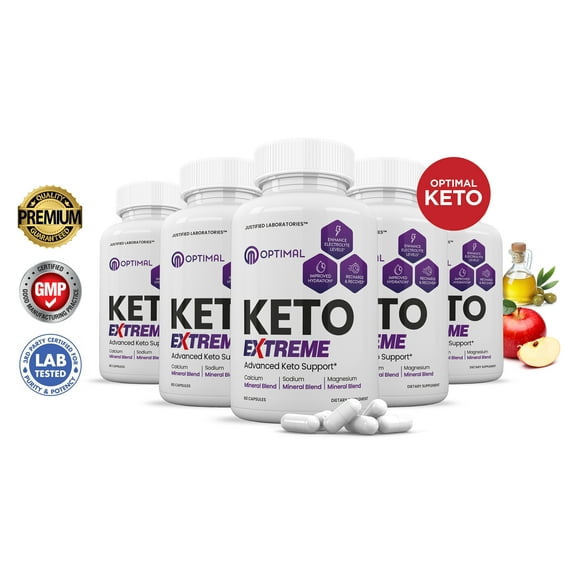 (5 Pack) Optimal Keto ACV Extreme Pills 1675mg Alternative to Gummies Dietary Supplement 300 Capsules