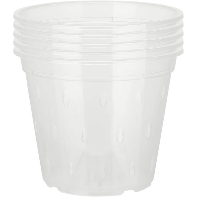 5 Pack Orchid Pots, Orchid Pots With Holes, Clear Orchid Pots For