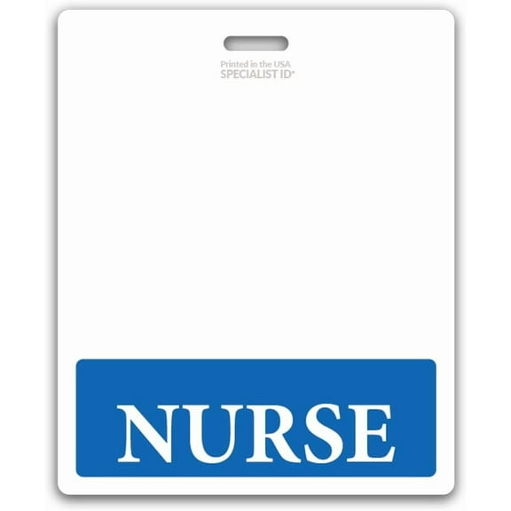 5 Pack - Oversized Nurse Badge Buddy Horizontal - XL Badge Buddies Role I’D Backer Card for Nurses - 3 3/8 X 4 1/8 - Wear with Existing I’D Holder - USA Printed by Specialist ID (Blue)