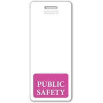 5 Pack - Oversized Public Safety Badge Buddy - Vertical XL Badge Buddies for Public Safety Workers - 2 1/8 X 5 1/2 Role Identification Badge Backer Card - USA Printed by Specialist ID (Hot Pink)