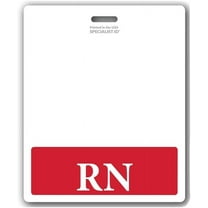 5 Pack - Oversized RN Badge Buddy - Horizontal Badge Backer Card for Registered Nurse - USA Printed by Specialist ID (Red)