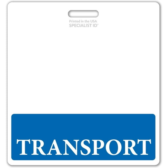5 Pack - Oversized Transport Badge Buddy Horizontal - XL Badge Buddies for Transporters - 3 3/8 X 4 1/8 Role Identification Badge Backer Card - USA Printed by Specialist ID (Blue)