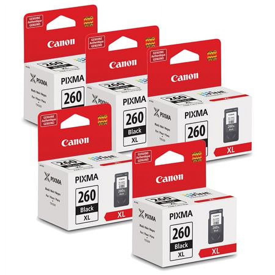 5 Pack PG260XL Black Ink Cartridge for PIXMA TR7020, TR7020a, TS5320
