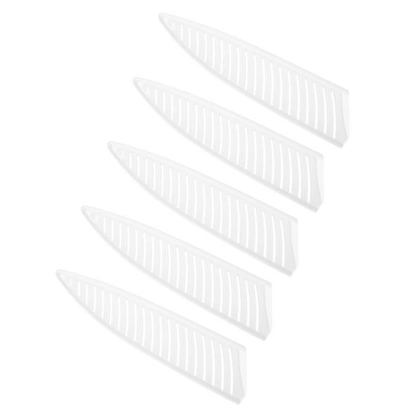 5 Pack PP Safety Knife Cover Sleeves, Blade Edge Guards Protector, Universal Knife Sheath for 8" Kitchen Knife, White