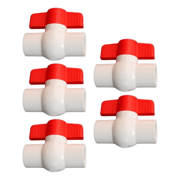 5 Pack PVC Round Valves T Handle Water Shut Off for Irrigation Systems