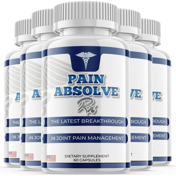 (5 Pack) Pain Absolve Rx - Dietary Supplement for Focus, Memory, Clarity, Energy, Improved Sleep, Calm and Relax Mind - Advanced Formula for Overall Wellness - 300 Capsules