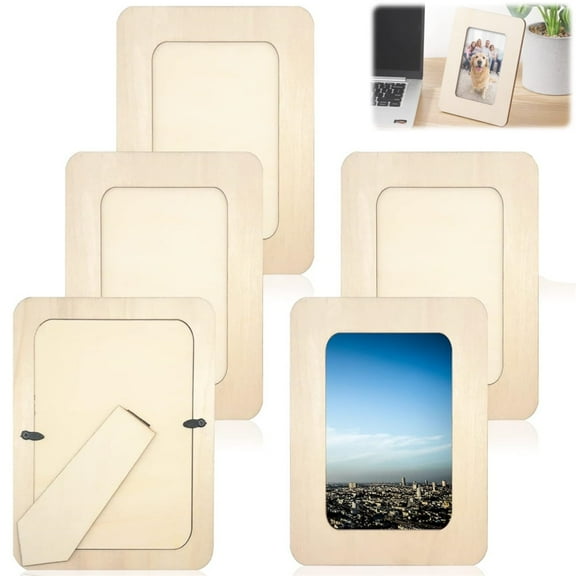 5 Pack Paintable Wooden Photo Frames,3.5 x 5.5 Inch Rectangle Picture Frames,Unfinished Photo Frames,DIY Painting Frame,for Thanksgiving Wedding Birthday Arts Crafts Project By Yayun