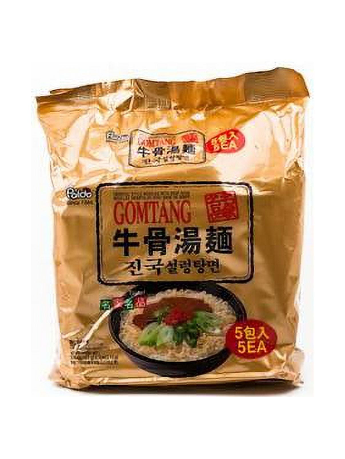 (4 pack) (5 Pack) Paldo Gomtang Beef Bone Broth Ramen, 3.6 oz