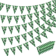 Hegbolke Palm Leaves Pennant Banner Flags, 5 Pack, for Hawaiian Luau Tropical Bachelorette Party Decorations