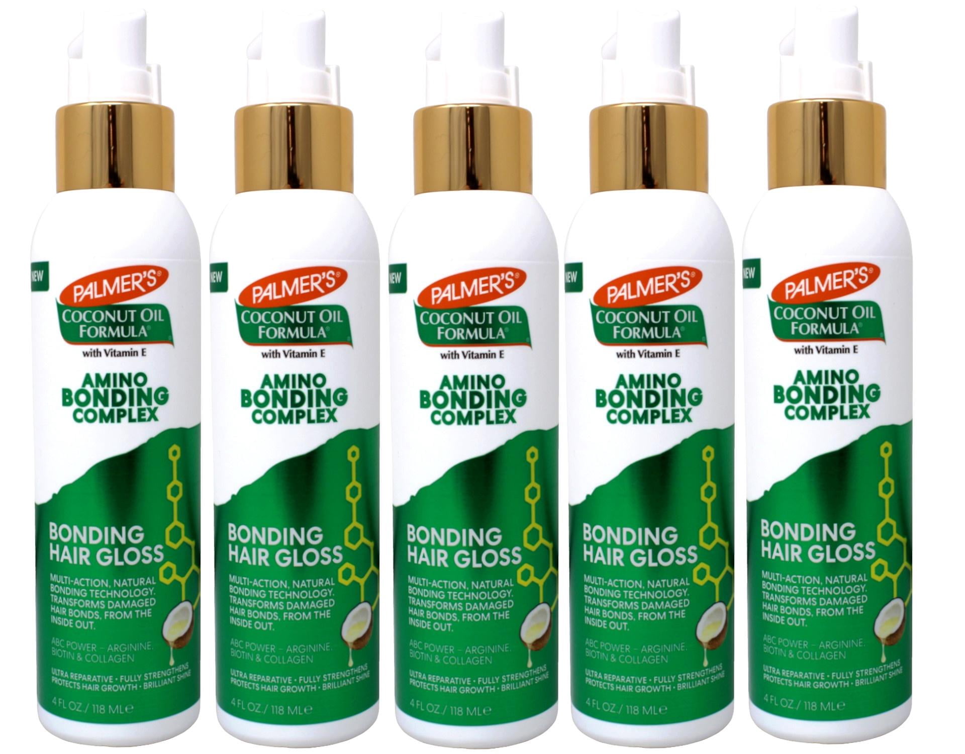 5 Pack - Palmer's Amino Bonding Complex Hair Gloss, Hair Shine Spray with Coconut Oil & Vitamin E, Hydrating, Heat Protectant, Anti Frizz, Adds Shine & Protects Hair Growth, All Hair Types, 4 fl. Oz