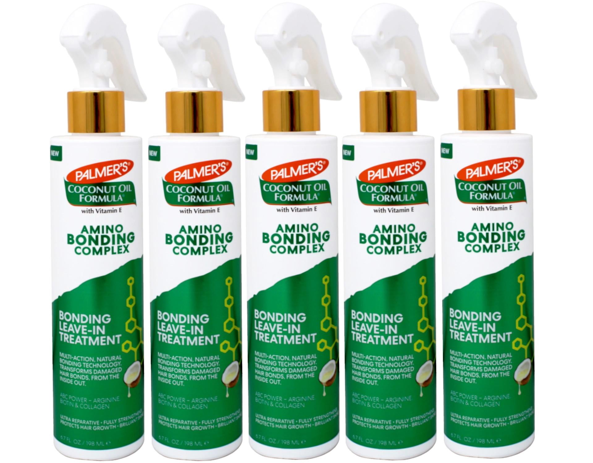 5 Pack Palmer's Amino Bonding Complex Hair Treatment, Leave-In Conditioner Spray with Coconut Oil & Vitamin E Heat Protectant Anti Frizz, Strengthens & Protects Hair Growth, All Hair Types, 6.7 fl. oz