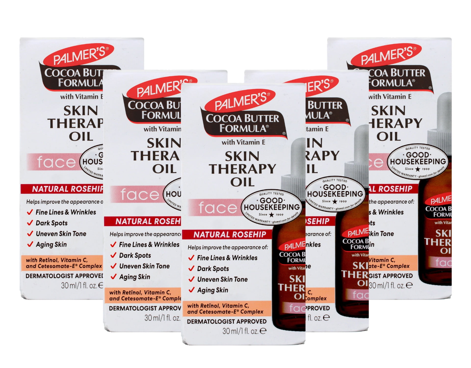 5 Pack Palmer's Cocoa Butter Formula Skin Therapy Oil for Face 1 oz Each