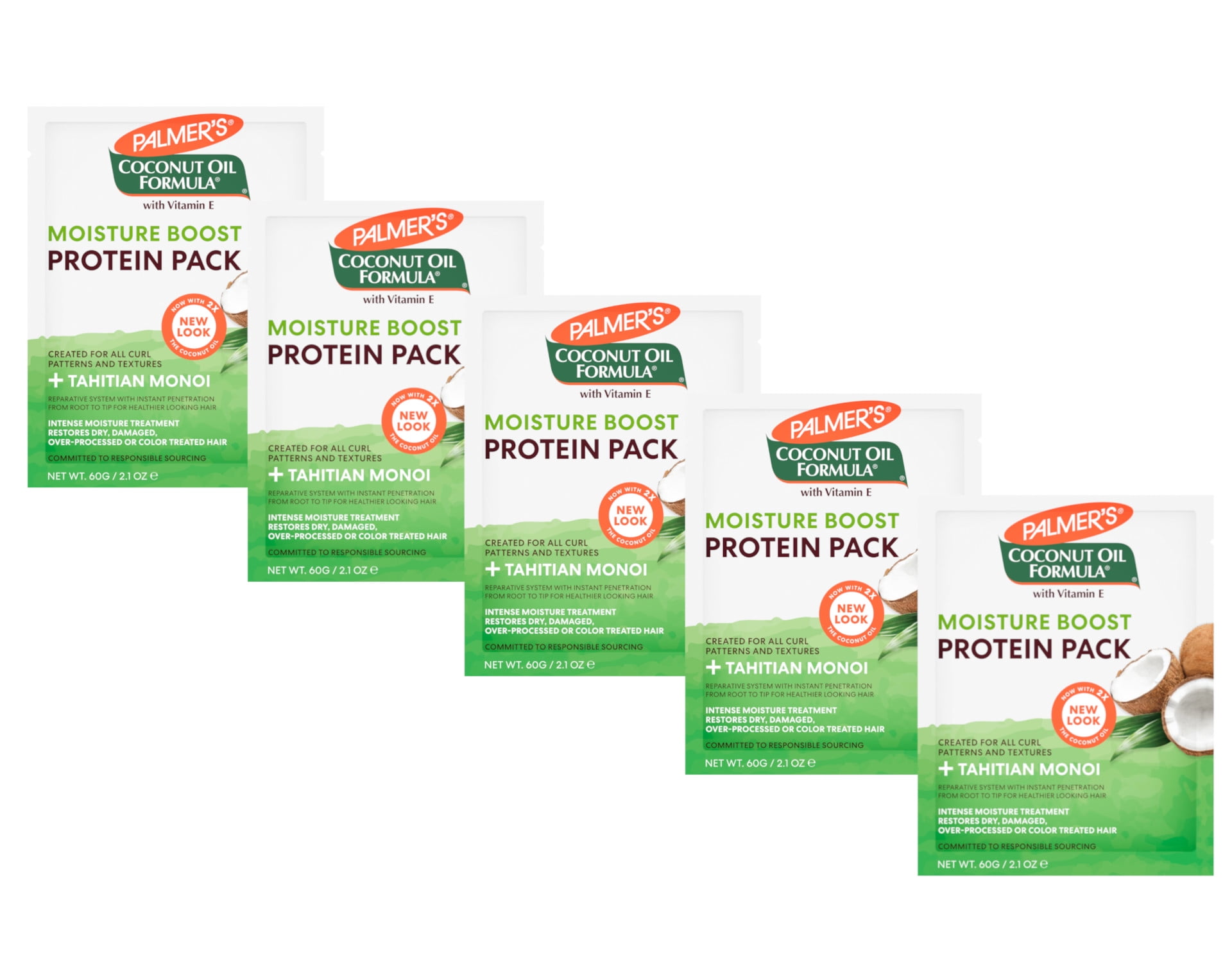 5 Pack Palmer's Coconut Oil Formula Deep Conditioning Protein Pack 2.1oz Each
