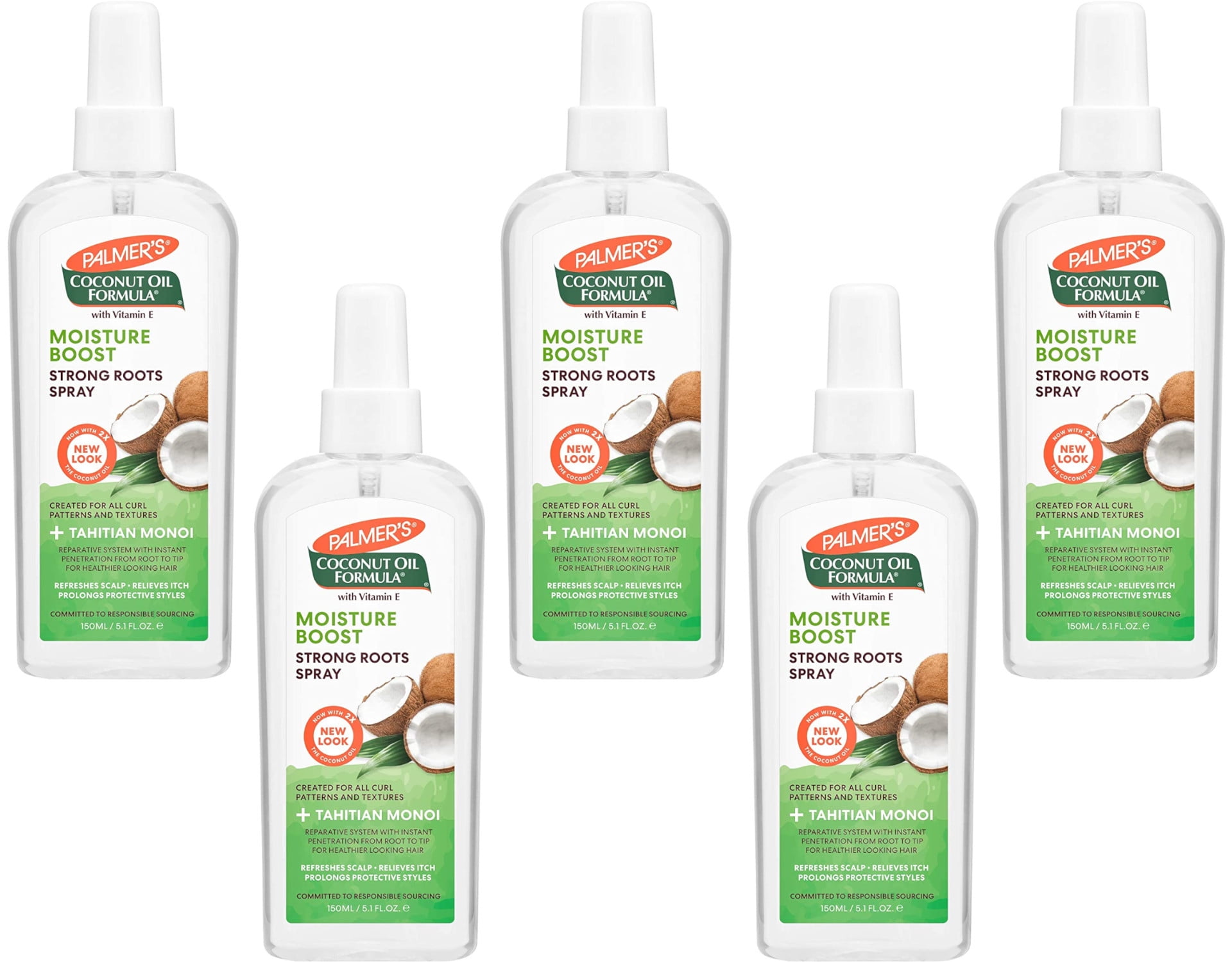 5 Pack Palmers Coconut Oil Formula Strong Roots Hair Spray 5.1oz Each