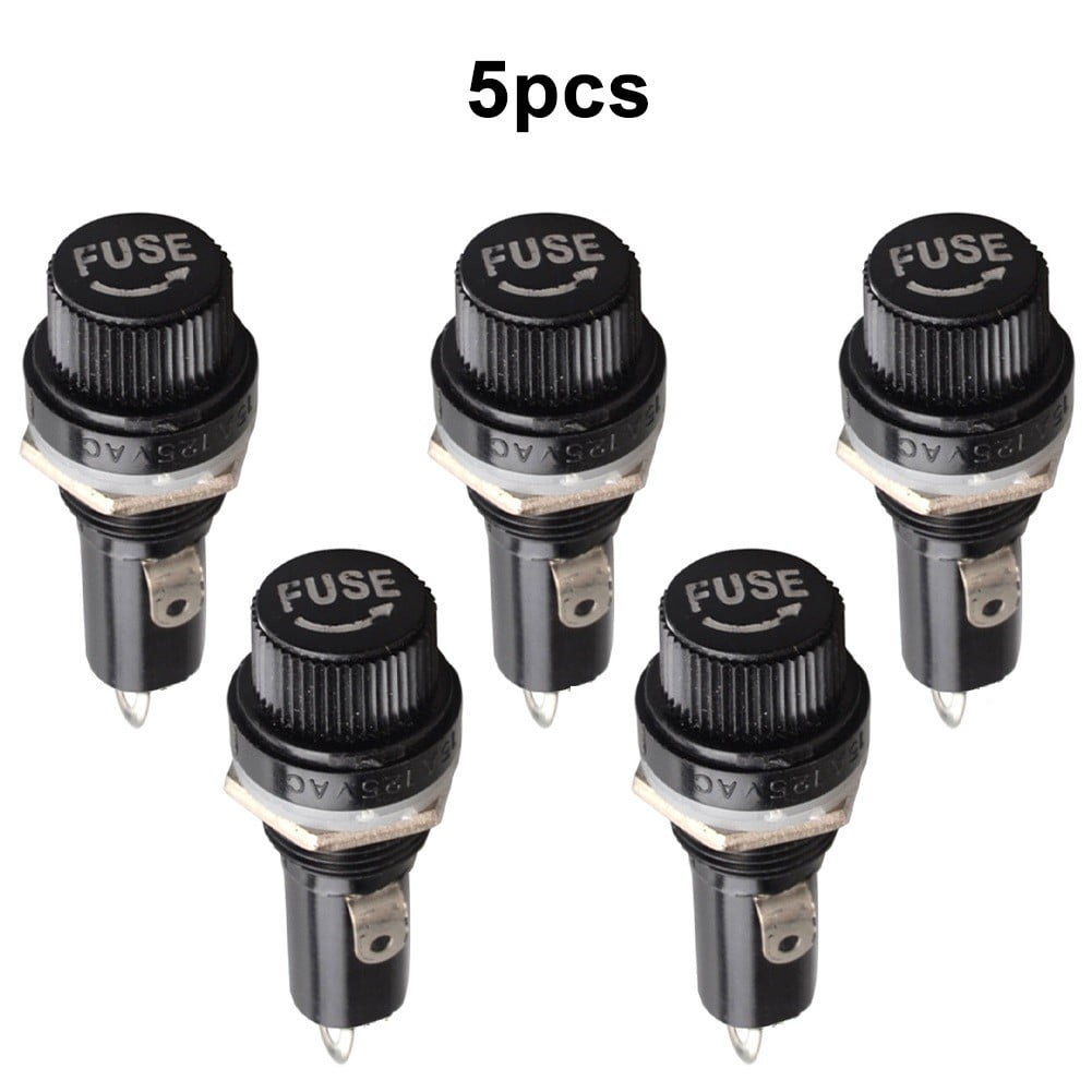 5 Pack Panel Mount Screw Cap Fuse Holder Case for 6X30 MM Glass Tube ...