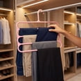 thumbnail image 1 of 5 Pack Pants Hangers 5 Tier Closet Organizers and Storage Non Slip Clothes Hanger,Hangers Space Saving Multiple Hanger Clothes Organization for Pants, 1 of 6