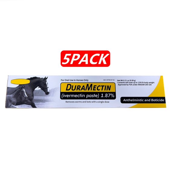5Pcs Pack of Paste Apple Flavored Horse Dewormer - 0.21 Ounces Each