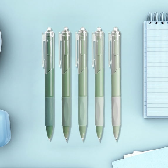 5 Pack Pastel Retractable Ballpoint Pens, 0.5mm Black Fine Point Pens with Super Soft Grip, Smooth Writing Aesthetic Stationery for Men & Women, Office, Campus & Journaling Supplies